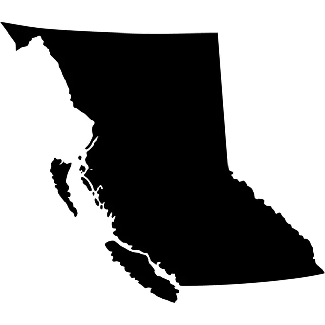 British Columbia Map Silhouette