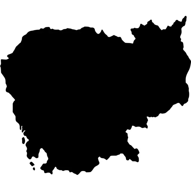 Cambodia Map Silhouette
