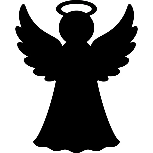 Christmas Tree Angel Silhouette