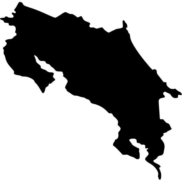 Costa Rica Map Silhouette