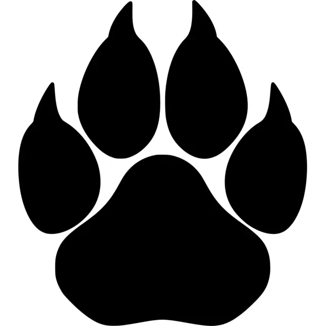 Cougar Paw Print Silhouette