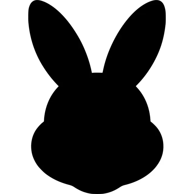 Easter Bunny Head Silhouette