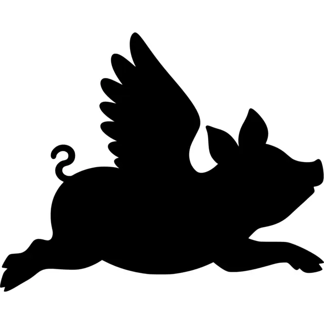 Flying Pig Silhouette