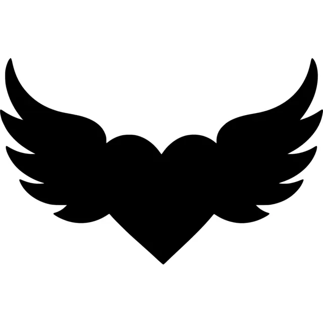Heart With Wings Silhouette