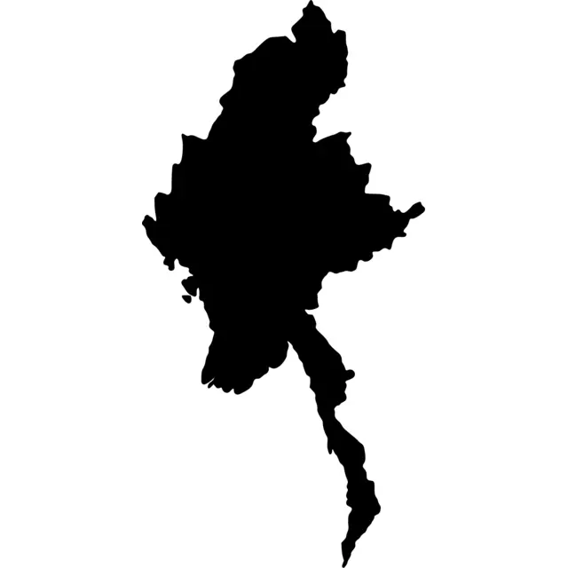 Myanmar Map Silhouette