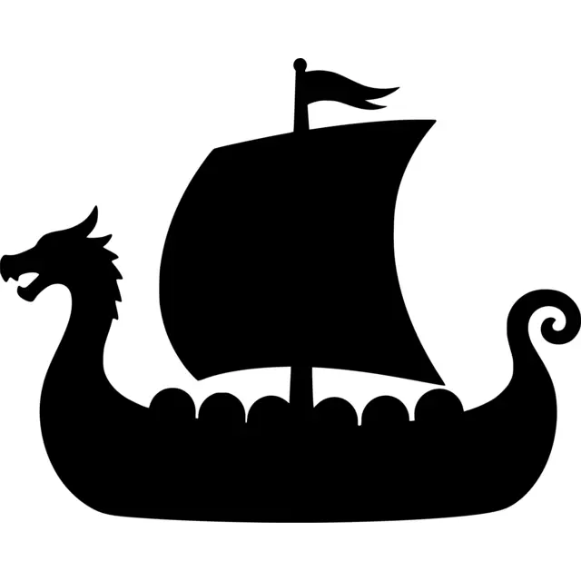 Viking Ship Silhouette